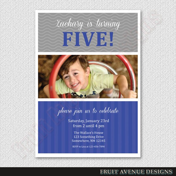 Digital Boy's Party Invitation, Boys Birthday Party Invitation