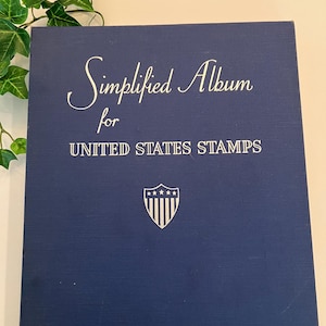 Early Scott Stamp Album Simplified Album for United  States Stamps 1942 Edition with 200 Stamps