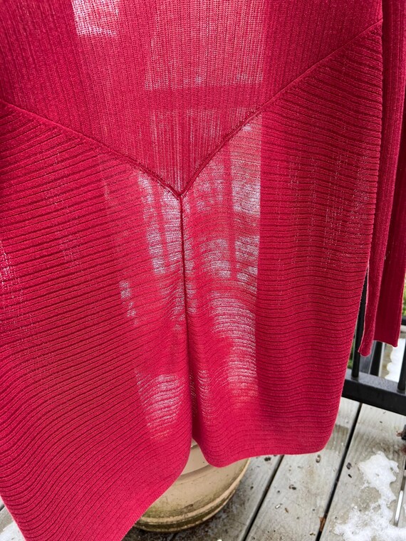 Cranberry Red Eileen Fisher Open Front Cardigan - image 3