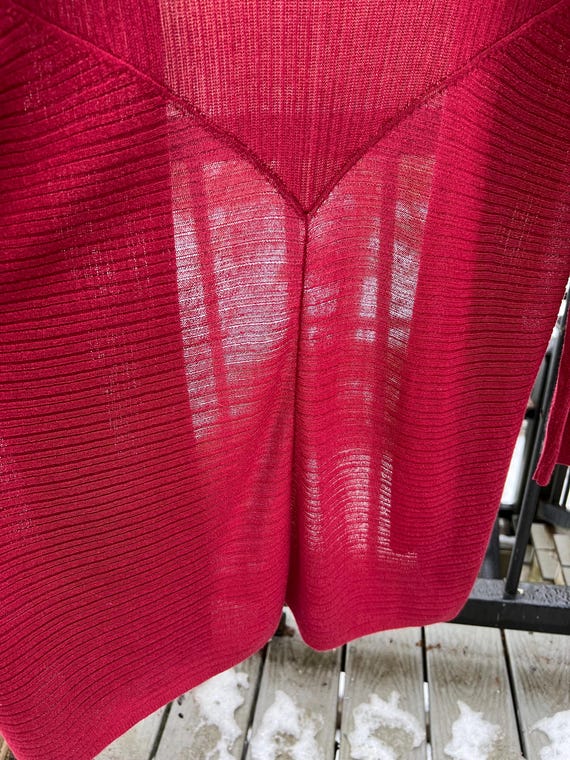 Cranberry Red Eileen Fisher Open Front Cardigan - image 6