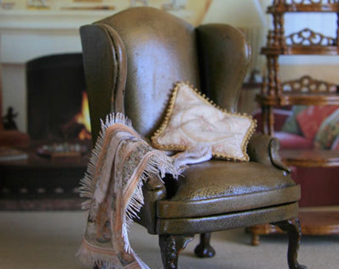 Antique Leather Sherlock Holmes Armchair for Dollhouse - Etsy