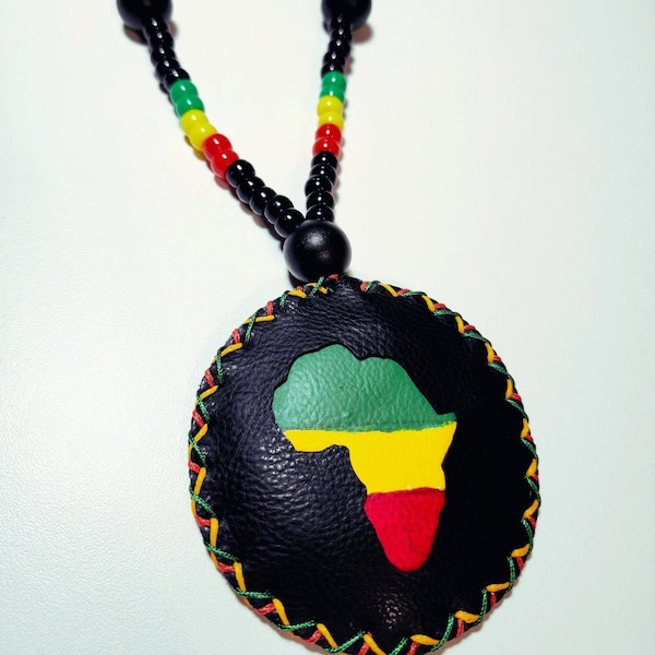 LIMITED EDITION 'Jah Bless' Medallion with Beaded Necklace - 1990s