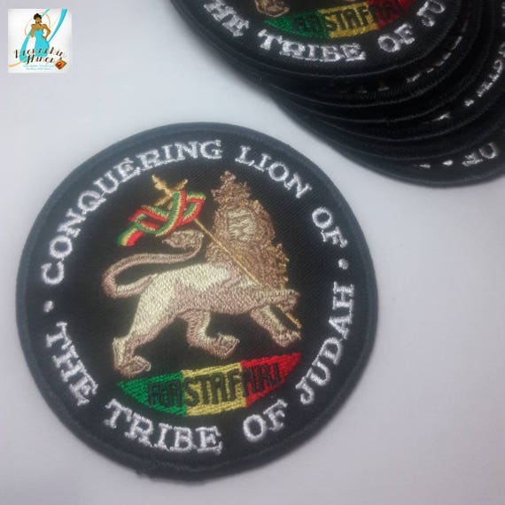 Conquering Lion de la tribu ofjudah Iron On Patch jamacia Rasta Reggae