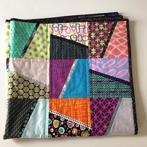 Modern Baby Quilt paige Contemporary Squares Unisex Purple Blue Teal ...