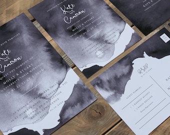 Ink Printable Wedding Invitations, Wedding Invitation Template, DIY Wedding