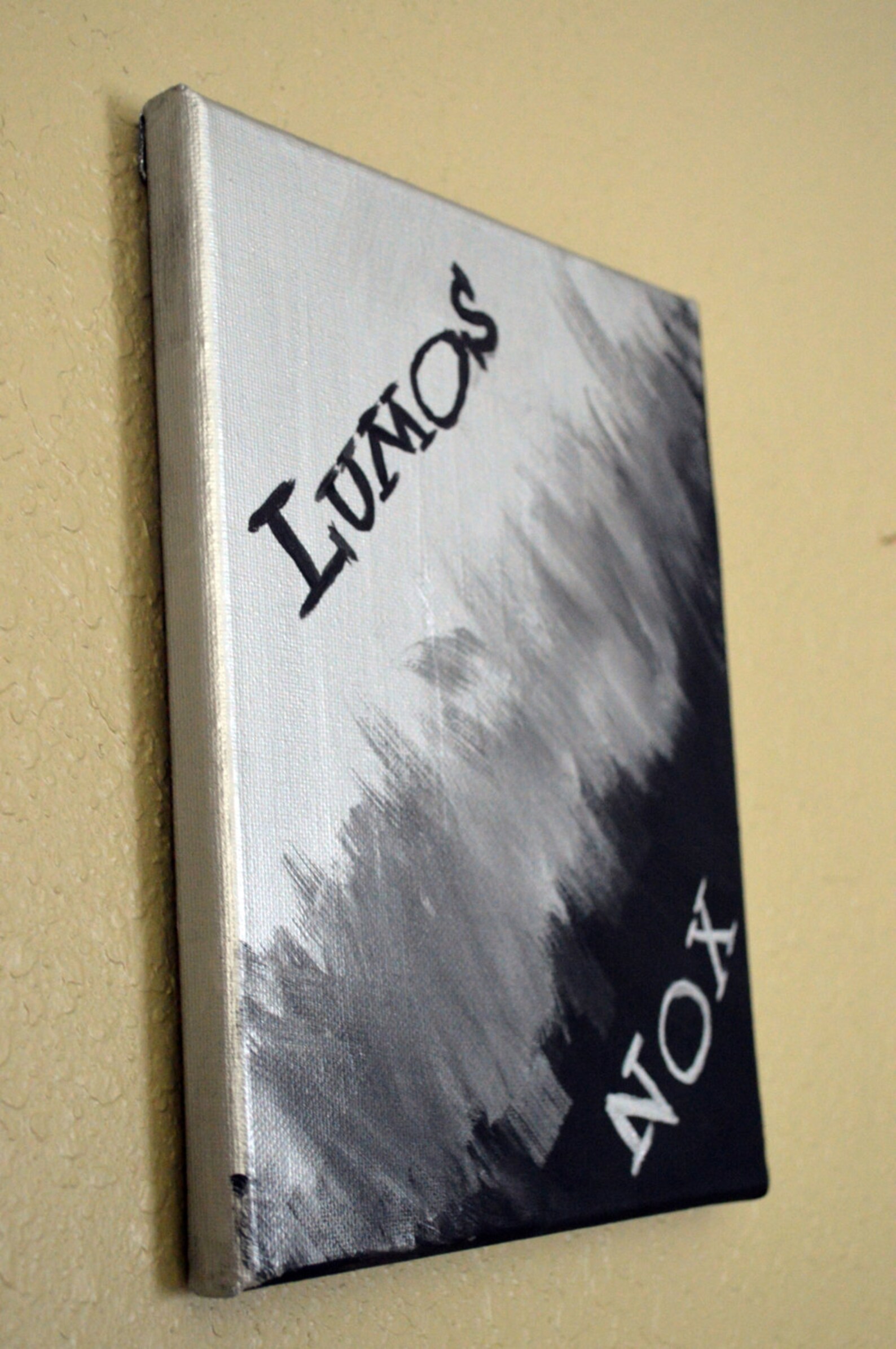 Harry Potter Lumos Nox Spell Quote Black & Silver Etsy