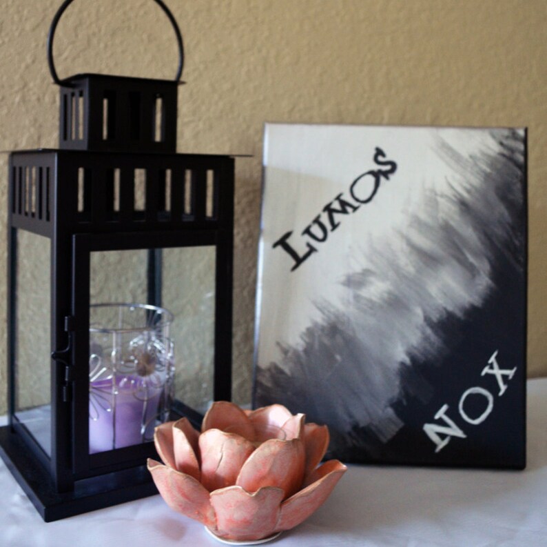 Harry Potter Lumos Nox Spell Quote Black & Silver Etsy