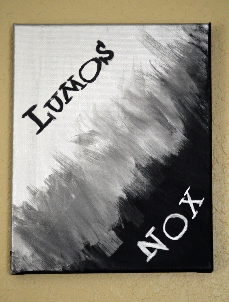 Harry Potter Lumos Nox Spell Quote Black & Silver Etsy