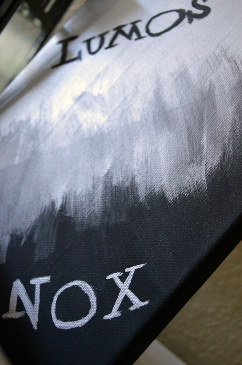 Harry Potter Lumos Nox Spell Quote Black & Silver Etsy