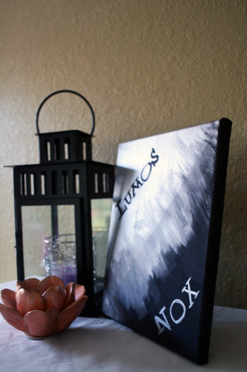 Harry Potter Lumos Nox Spell Quote Black & Silver Etsy
