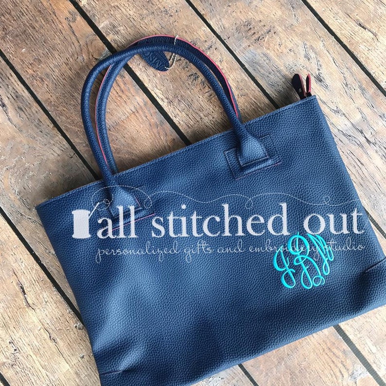 Monogrammed Charleston Purse Corner Monogram Monogrammed Etsy