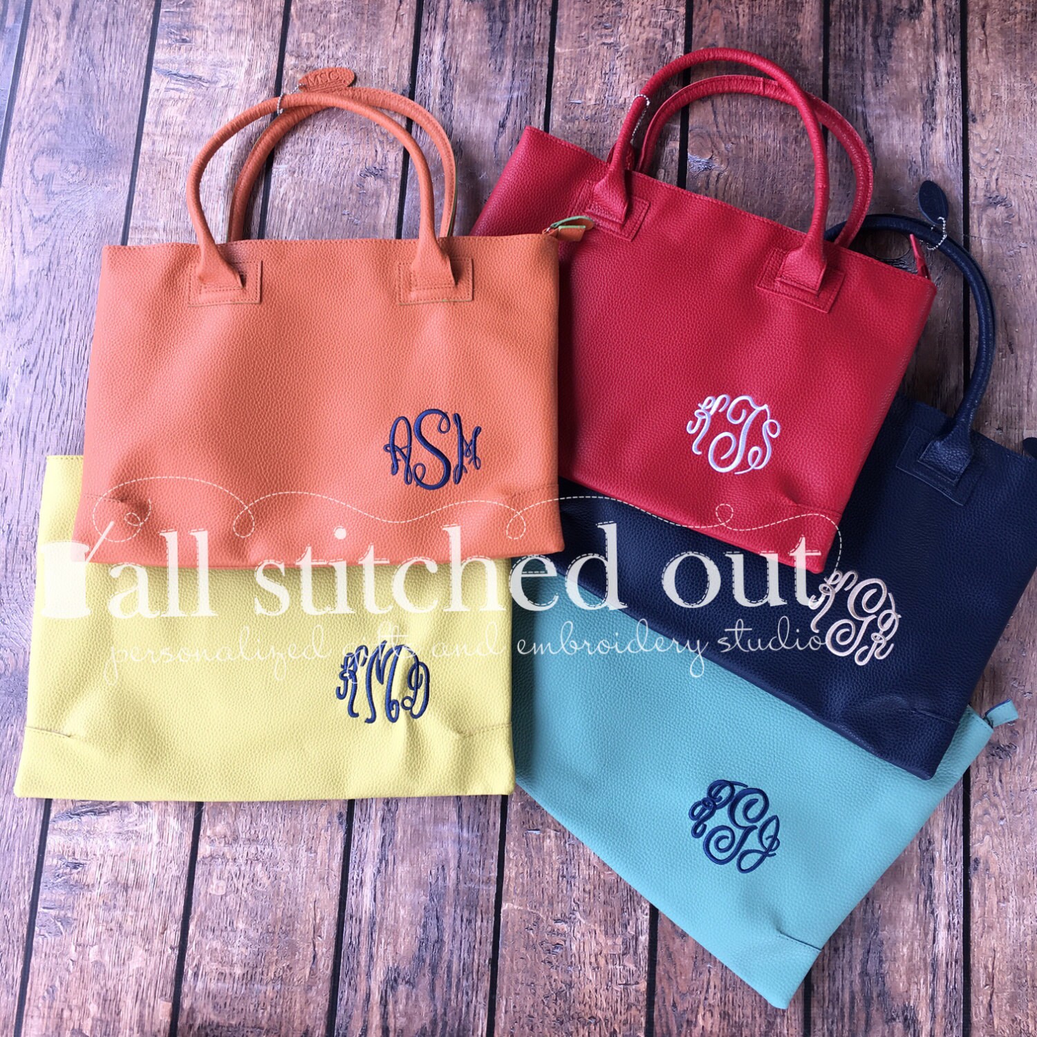 Monogrammed Charleston Purse Corner Monogram Monogrammed Etsy