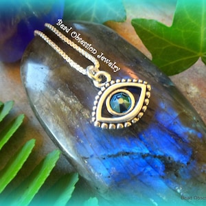 Silver Evil Eye Pendant Necklace; 925 Sterling Silver Necklace; Protection Jewellery; Symbolic Jewellery; Australian Seller