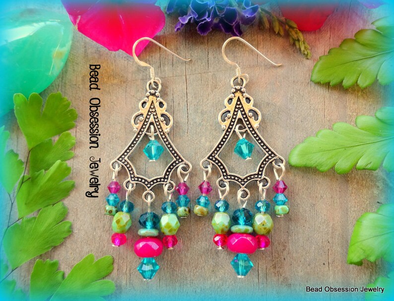 Boho Earrings Hippie Earrings Chandelier Earrings Bohemian Etsy