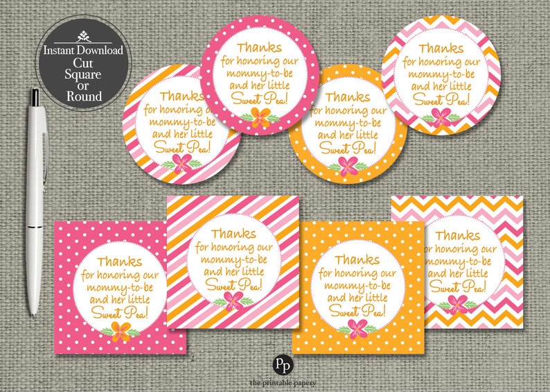Baby Shower Gift Tags Thanks for honoring our mommy-to-be ...