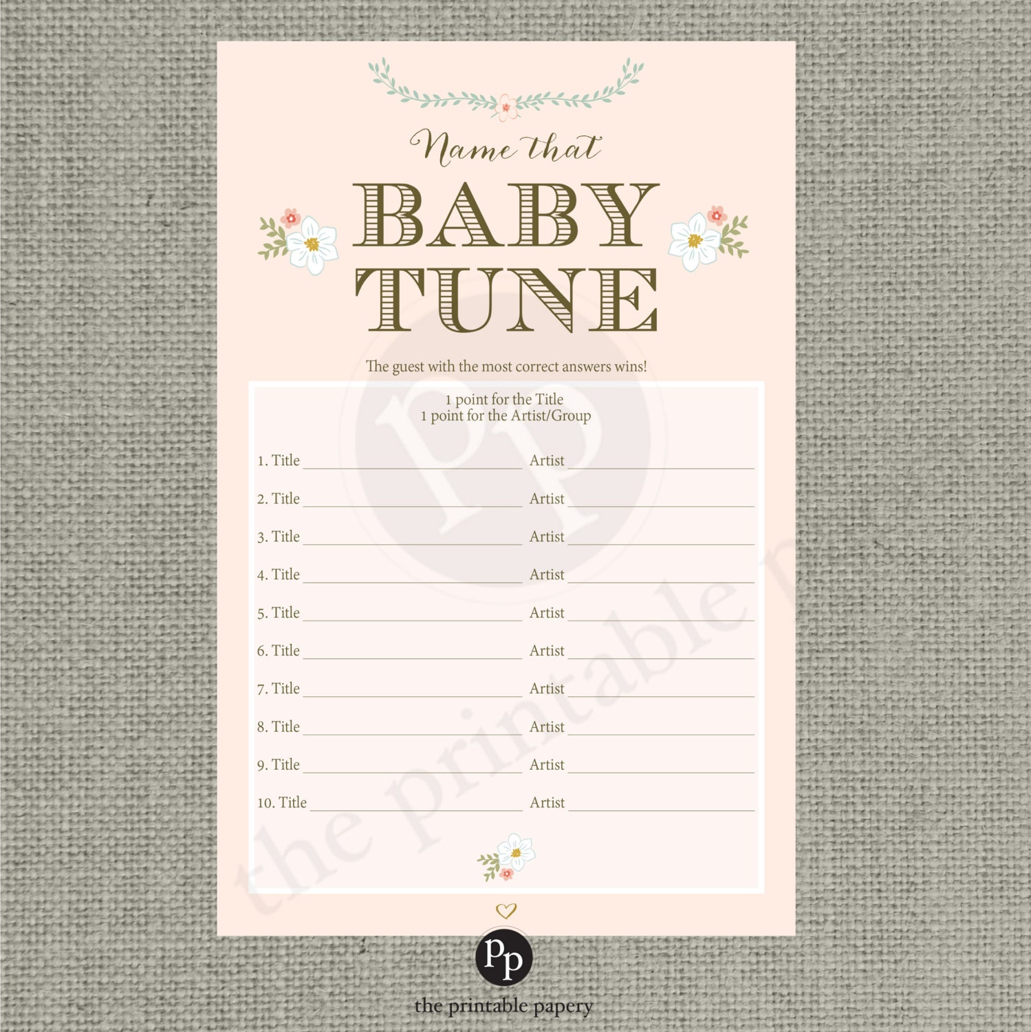 Printable Name That Baby Tune Baby Shower Game Blush Floral Il Fullxfull Printable Name That Baby Tune Baby