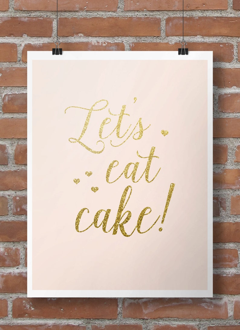 Printable Let�s Eat Cake Wedding Sign Blush Etsy