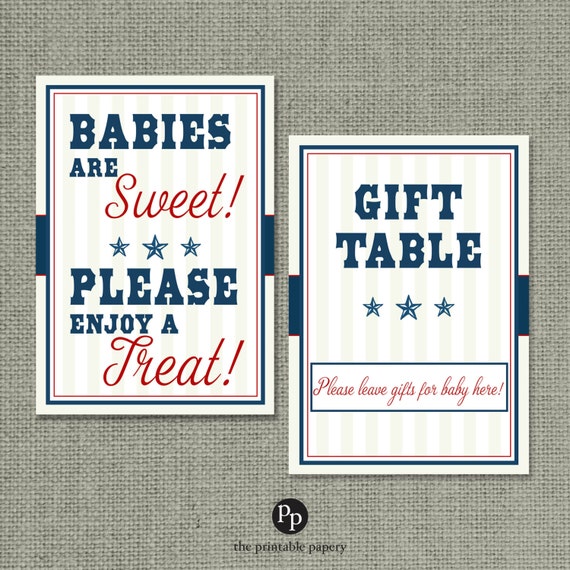 Baby Shower Table Signs 5x7 Baby Shower Treat Sign & Etsy