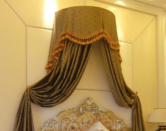 Custom Bed crown great for master bedroom made to measure your choice of fabrics!