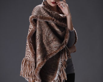 Cashmere Shawl/Cashmere Scarf/Cashmere Shawls/Cashmere Scarves/Fancy Shawl/Fur Shawl/Fur Scarf/Cashmere wrap/Cashmere blanket/Scarf-Camel