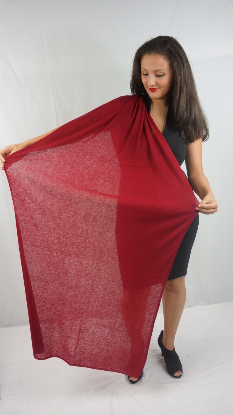 Cashmere Scarf/Cashmere Scarves/Scarf/Scarves/Cashmere Shawl/Cashmere Shawls/Poncho/Cape/Cashmere Blanket/Cashmere wrap/Coat-Indian Maroon image 3