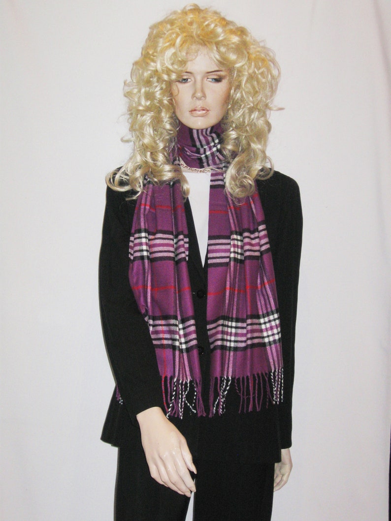 Cashmere Scarf/Cashmere Scarves/Check Scarves/Check Scarf/Unisex Scarf/Check Scarf Womens/Men's Scarves/Check scarves for sale/Scarf Pink Purple Check