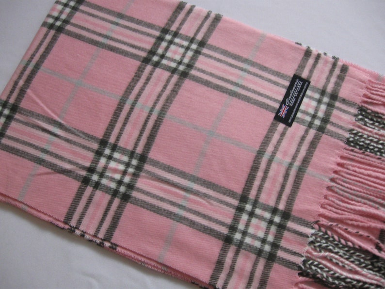 Cashmere Scarf/Cashmere Scarves/Check Scarves/Check Scarf/Unisex Scarf/Check Scarf Womens/Men's Scarves/Check scarves for sale/Scarf Pink image 5