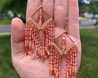 Pink Angel Wing Earrings