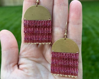 Magenta Quilted Earrings