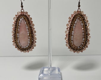 Copper Rose Quartz Earrings
