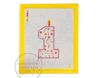 Needlepoint Candle Numbers, Birthday Needlepoint Canvas, Celebration Stitch Project, Keepsake