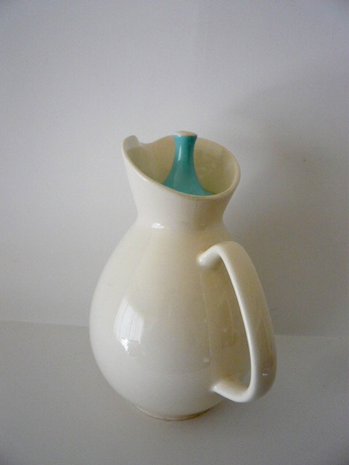 Vintage USA Pottery White Ceramic Coffee Carafe Server With Etsy