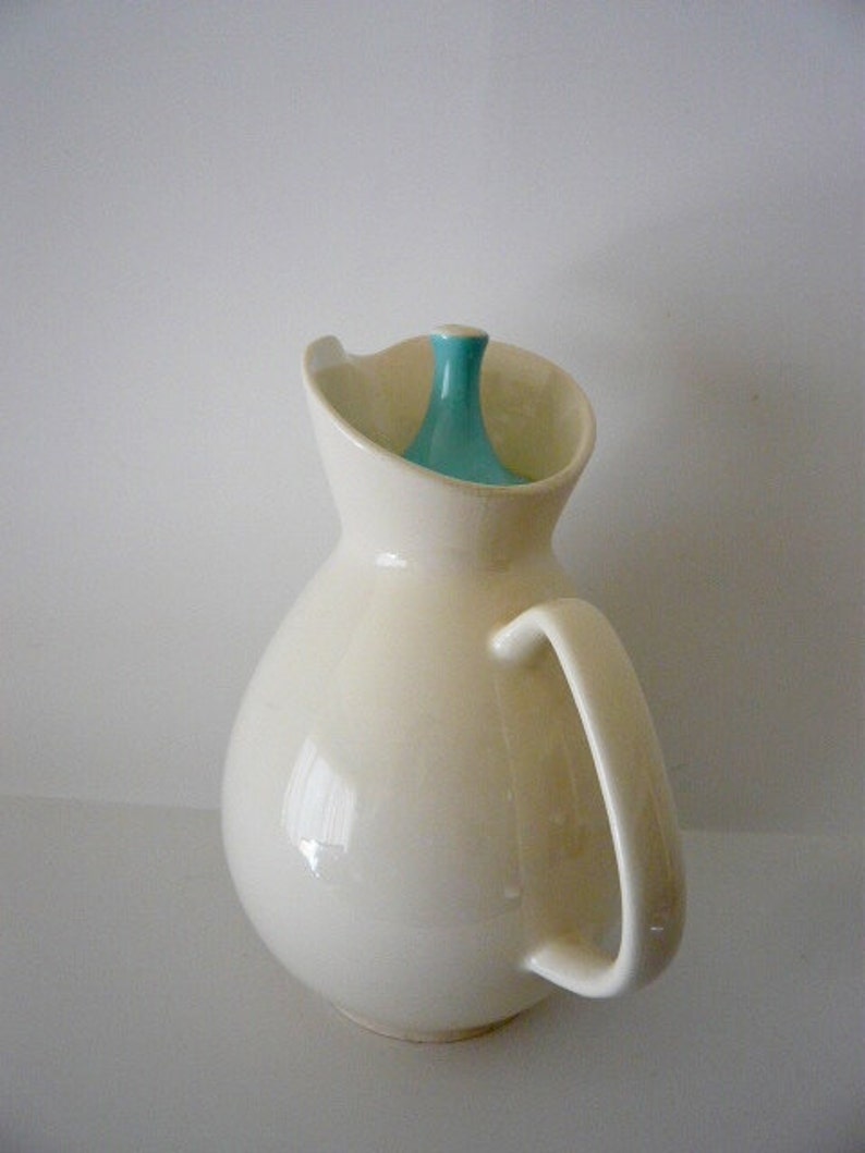 Vintage USA Pottery White Ceramic Coffee Carafe Server With Etsy