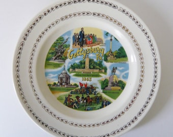 Vintage Gettysburg Souvenir Plate - Civil War