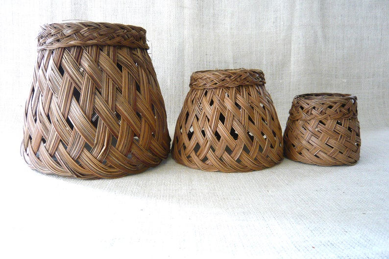Vintage Reed Baskets Set of Three Graduated Sizes Etsy