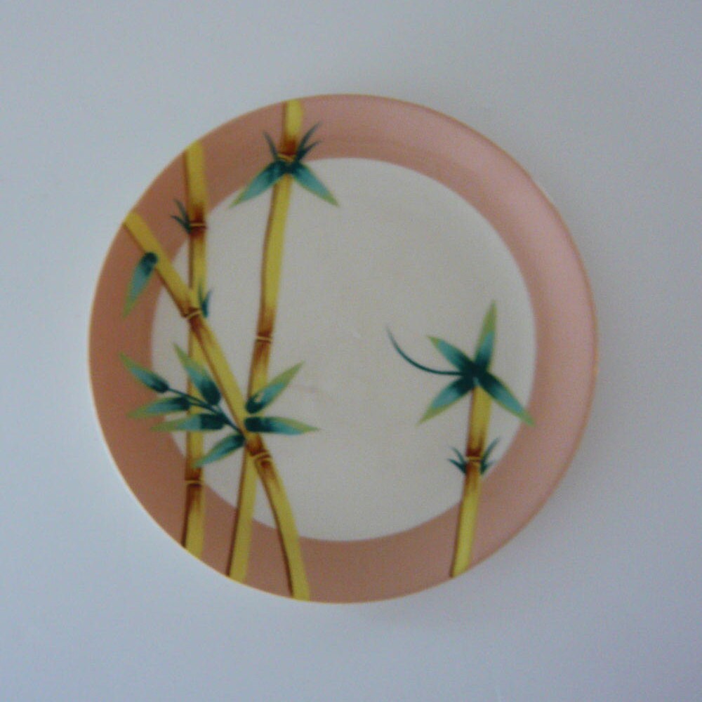 Vintage Weil Ware Malay Bambu Pink Pattern 6 1 4 Inch Bread Etsy