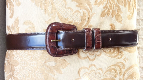 Vintage Leather Belt by Nordstroms Department Sto… - image 1