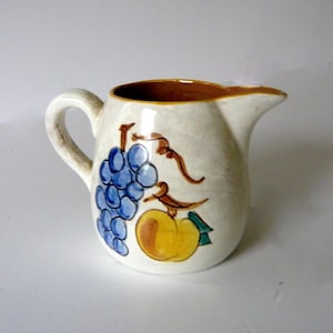 Stangl Pitcher Fruit Pattern (Brown Trim) 12 Oz Creamer Pitcher