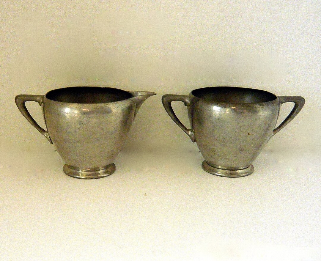 Brewster Pewter Cream and Sugar Set Number 4542 Etsy