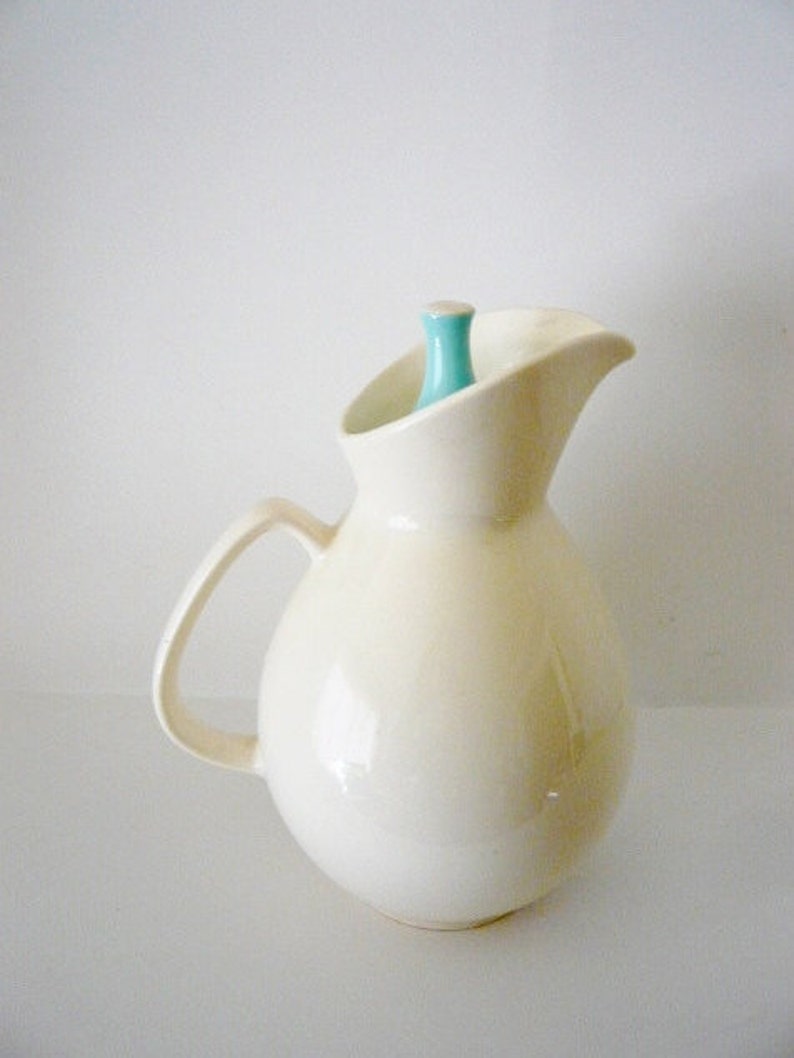 Vintage USA Pottery White Ceramic Coffee Carafe Server With Etsy