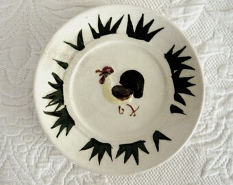 Vintage Plates with Rooster Decoration - Made in Japan