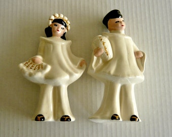 Vintage Asian Figurines - Set of Two