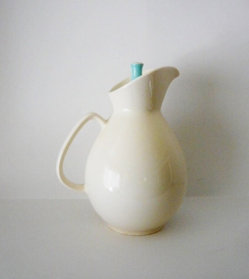 Vintage USA Pottery White Ceramic Coffee Carafe Server With Etsy