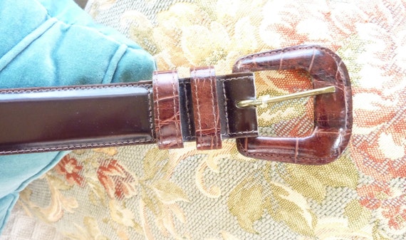 Vintage Leather Belt by Nordstroms Department Sto… - image 2