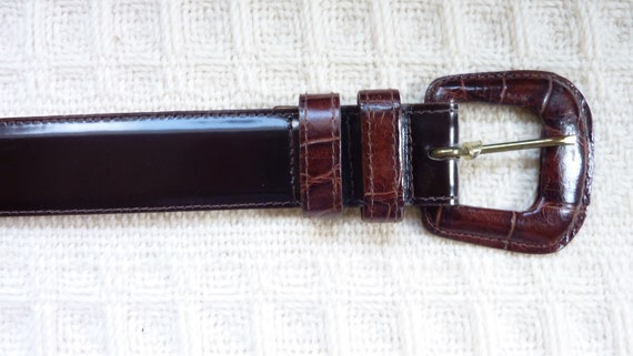 Vintage Leather Belt by Nordstroms Department Sto… - image 5