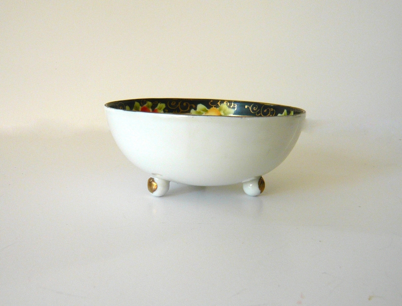 Antique Nippon Porcelain Mayonnaise Dish With Underplate Green Crown Mark 1890s Hand Painted
