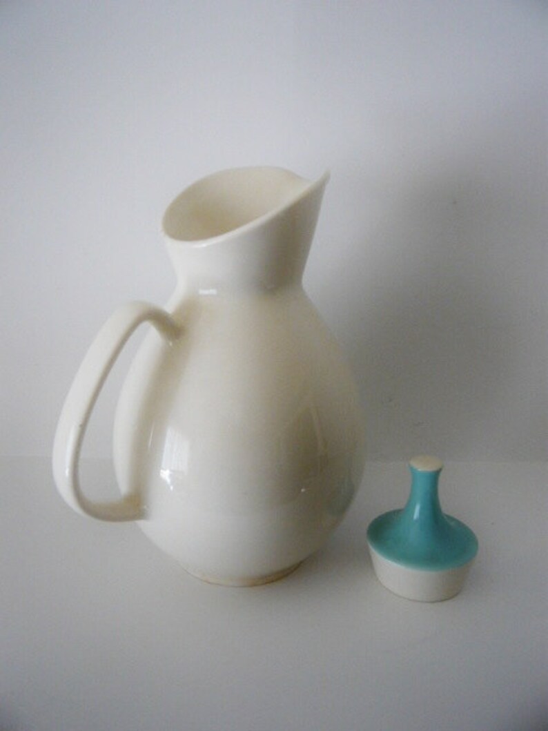 Vintage USA Pottery White Ceramic Coffee Carafe Server With Etsy