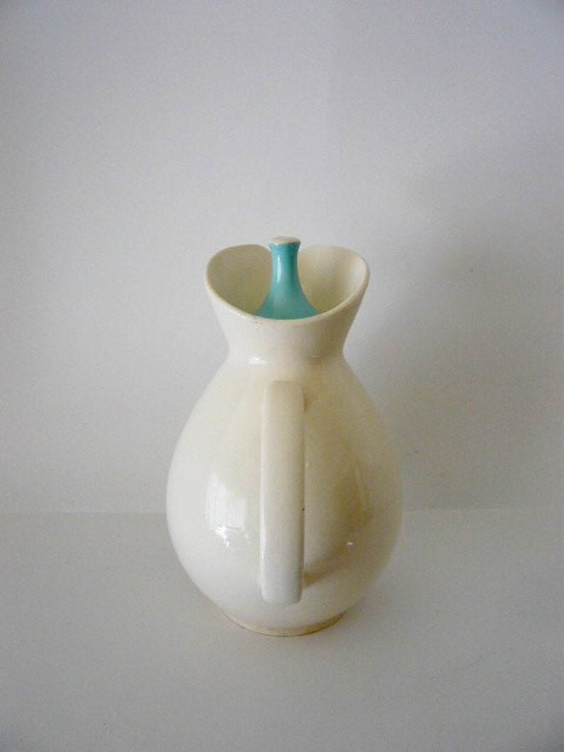 Vintage USA Pottery White Ceramic Coffee Carafe Server With Etsy