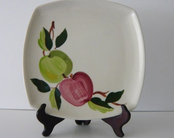 Winfield China Handcraft Square Plate with Red and Green Apple