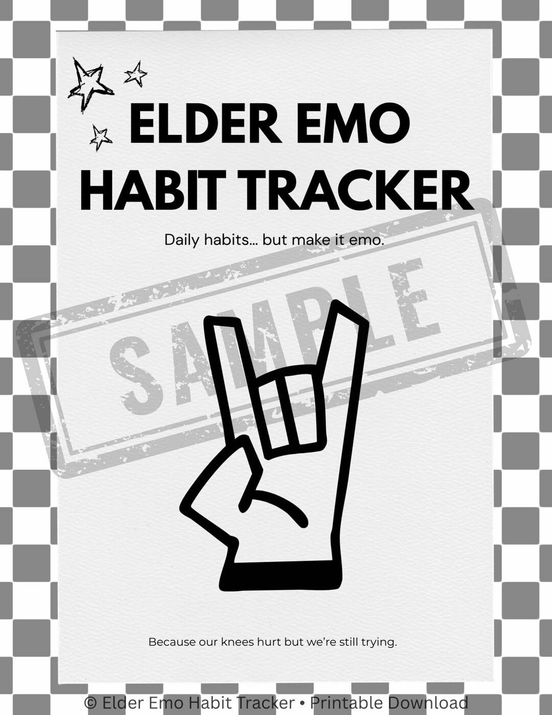Elder Emo Habit Tracker Printable | Daily, Weekly, Mood Tracker (PDF ...